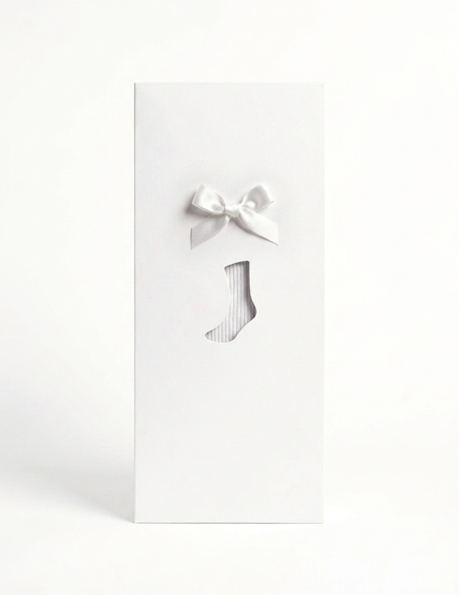 Metallic White Satin Ribbon Jock Sock
