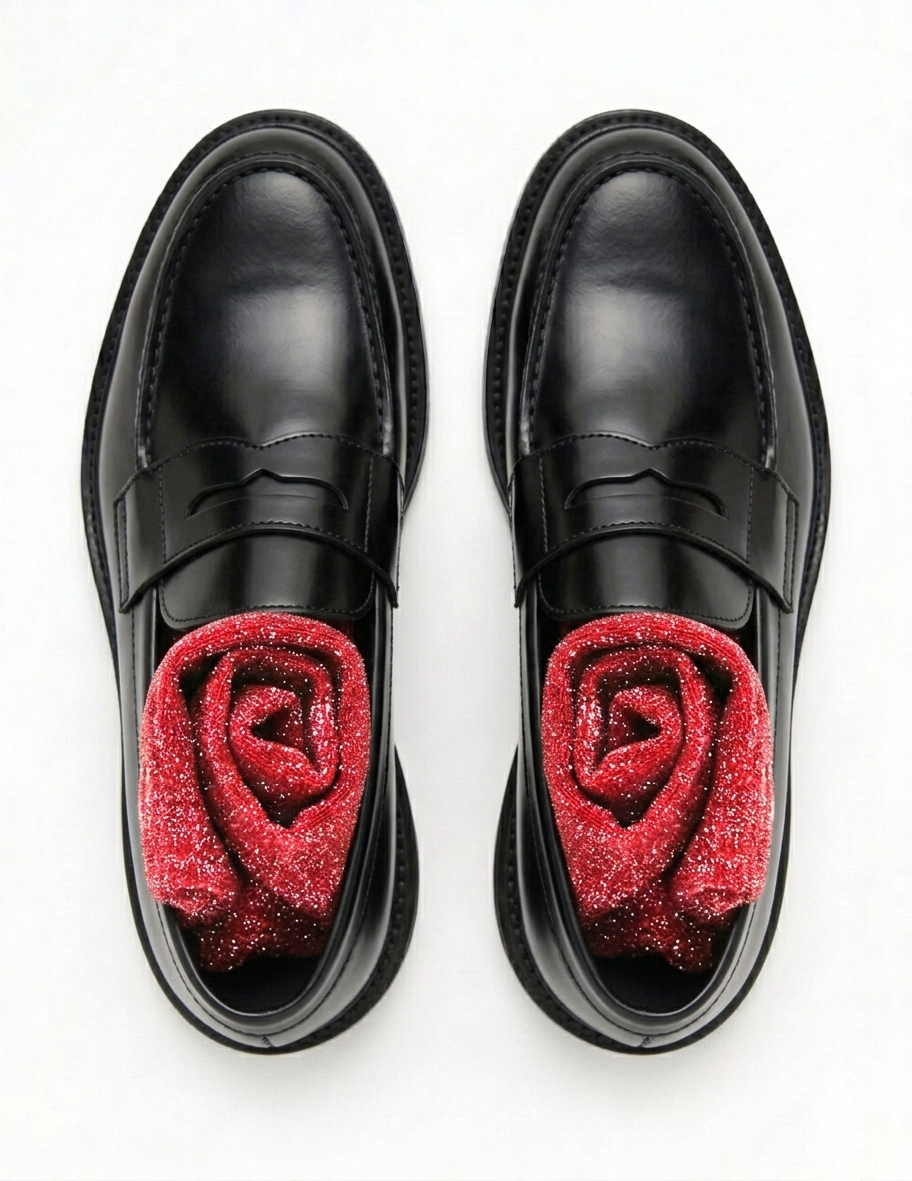 Metallic Red Jock Socks