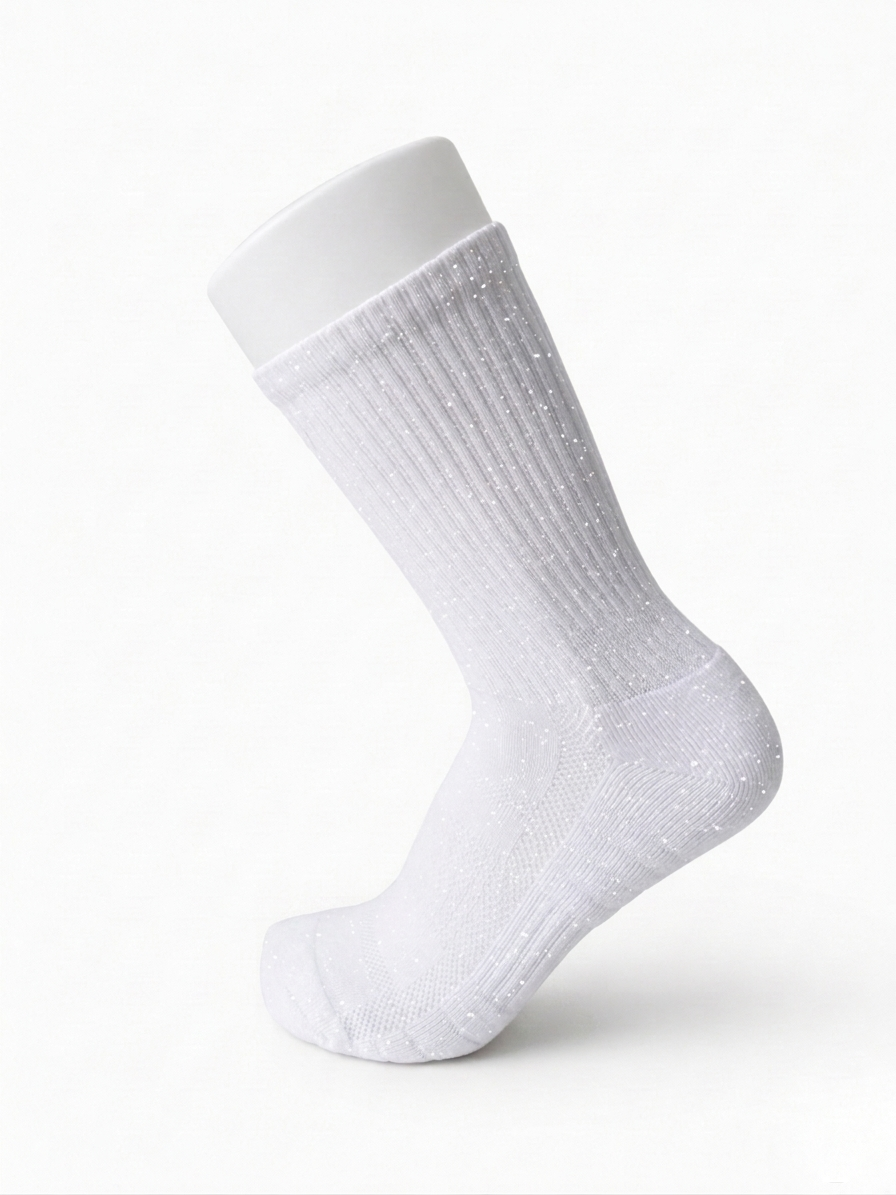 Metallic White Jock Socks