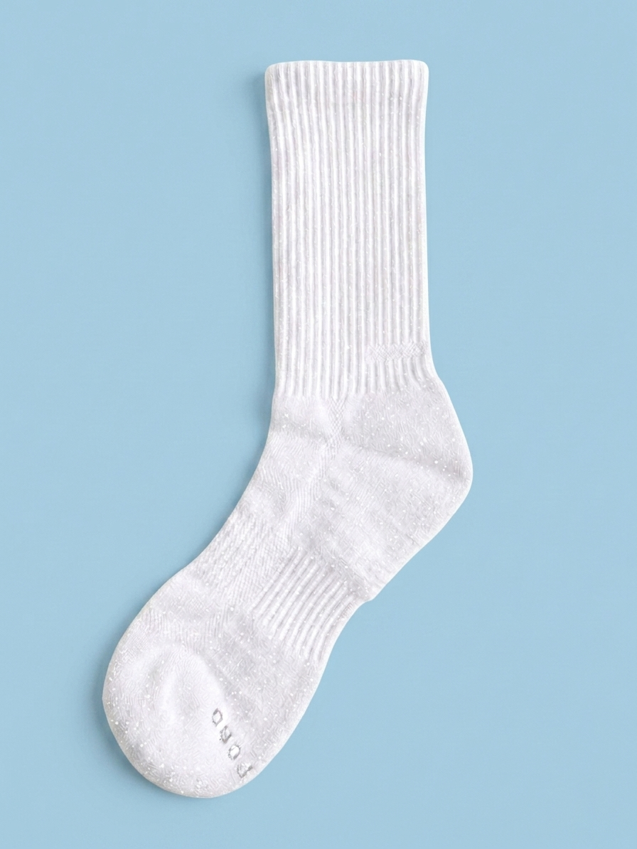 Metallic White Jock Socks